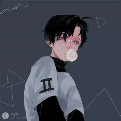 好看的手绘情侣头像
