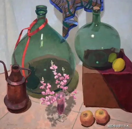 她用油画和粉彩,描绘了异想天开的静物和肖像画
