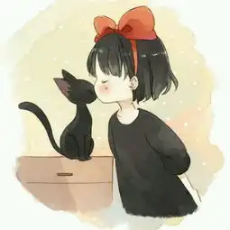 一个戴红发卡的女孩和一只猫接吻的图片的情侣头像,求下面这张照片的情侣头像,跪求
