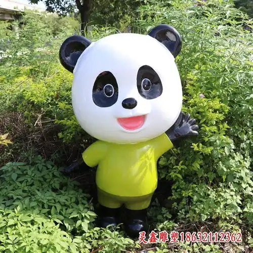 玻璃钢熊猫公园景点雕塑福州玻璃钢熊猫雕塑
