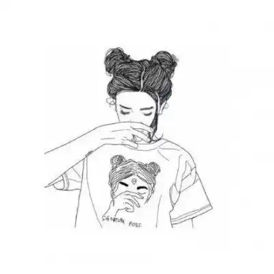 黑白手绘动漫头像图片
