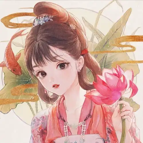 唯美古风漫画女生头像
