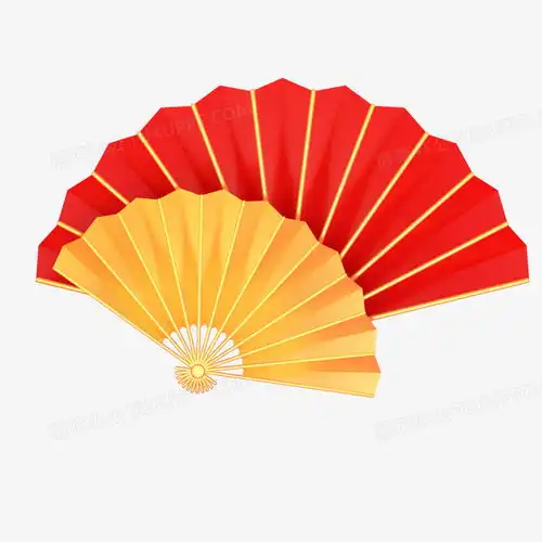 红金简约c4d立体创意扇子装饰png图片素材下载装饰png熊猫办公
