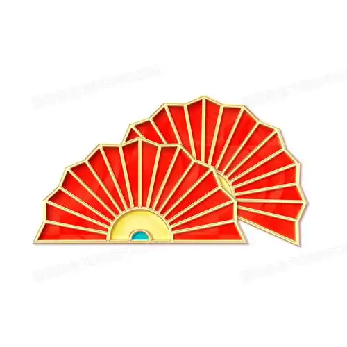手绘红色浮雕扇子png图片素材下载扇子png熊猫办公
