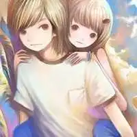 动漫情人一张两人qq头像
