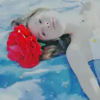 带花的qq情侣头像
