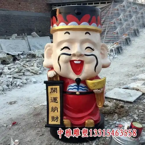 商场玻璃钢财神爷雕塑宣城树脂雕塑财神图片中雅雕塑
