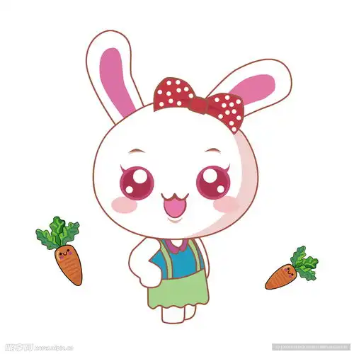 卡通动画动漫兔子和萝卜手绘图案设计图

