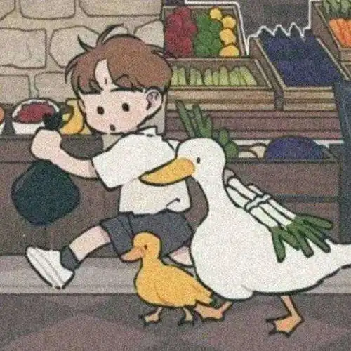 一个男孩带两只鸭子和一个女孩身边有一只老鼠情侣头像出自哪个动漫
