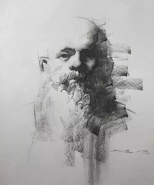 别骗我,这竟然是用木炭条画的
