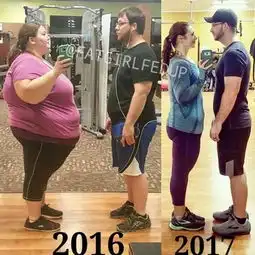 美国夫妻为了生宝宝健身一年半减肥360斤
