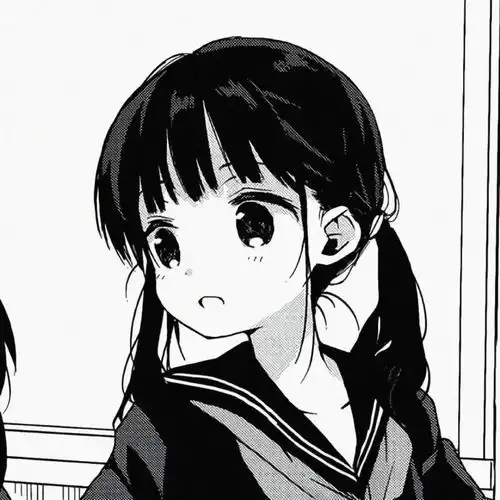动漫头像黑白漫画风的可爱女头
