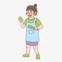 美食餐饮厨娘手绘卡通人物04图片素材其他格式下载动漫人物大全
