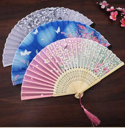 扇子折扇中国风女式学生古风流苏夏季随身携带古装古代汉服小竹扇
