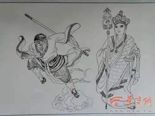 略阳这些娃娃不简单手绘漫画展现西游记人物
