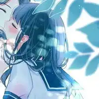 蓝色治愈系情侣头像动漫治愈系蓝色情头一对
