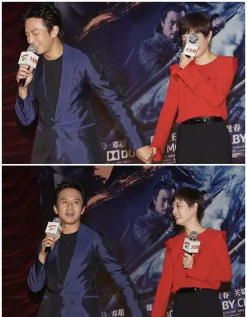 邓超和孙俪夫妻同框,邓超穿西装帅气高大,孙俪穿知性装似小女人
