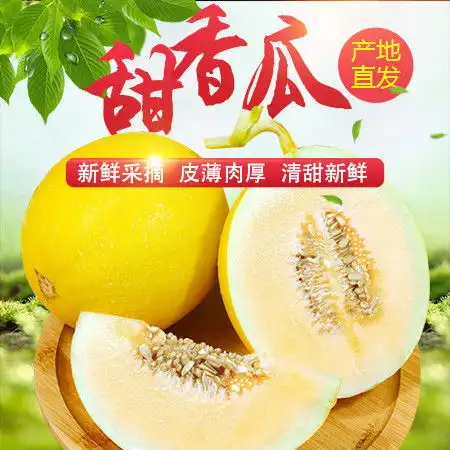 河北肃宁久红瑞甜瓜2个装净重5斤以上产地直发图片大全邮乐官方网站
