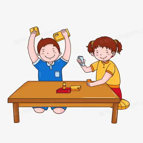 手绘卡通男孩女孩做手工积木的免抠元素png图片素材免费下载元素png26002600像素
