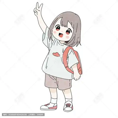 比耶小女孩女生卡通图案设计模板下载设计素材素材下的人物素材设计模板
