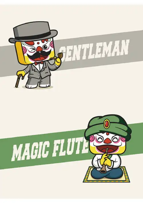 虎头虎脑泥小虎卡通设计
