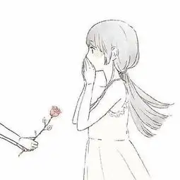 微信情侣头像.一男孩送花.一女孩收花
