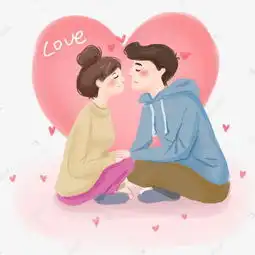 情人节情侣手绘插画素材图片免费下载千库网
