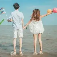 海边情侣头像浪漫海边看海情侣意境头像图片
