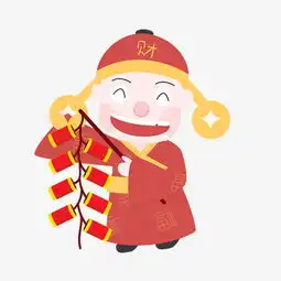 卡通手绘财神放鞭炮插画图片素材其他格式下载动漫人物大全
