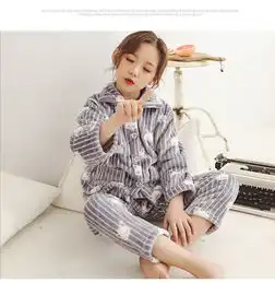 儿童睡衣2018秋冬童装男女童双面加厚法兰绒家居服套装中大童
