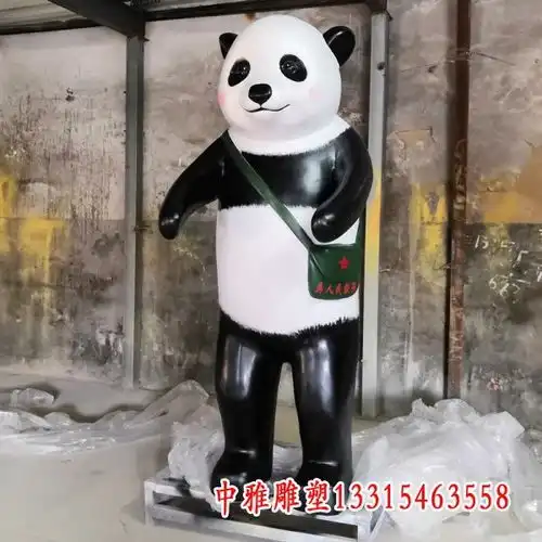 卡通熊猫玻璃钢雕塑防城港玻璃钢雕塑卡通熊猫定制厂家
