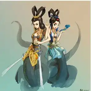 求新版葫芦娃蝎子精蛇精情侣头像,
