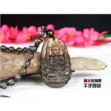 精品工艺冰种黑曜石吊坠男女项链
