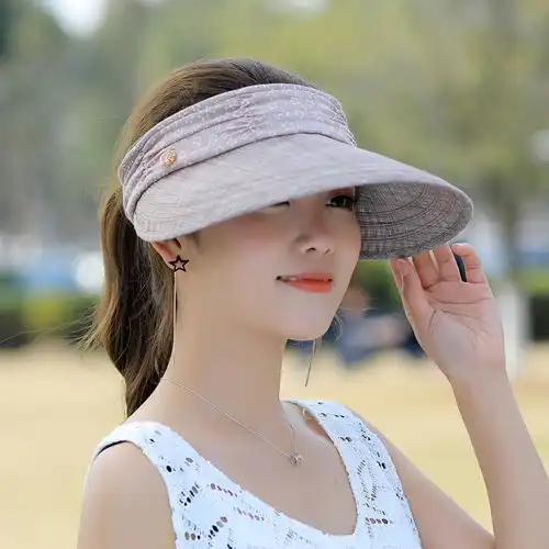 帽子女夏天遮脸防晒遮阳帽骑电动车可折叠出游女士骑车护颈太阳帽
