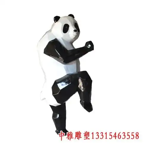 玻璃钢卡通功夫熊猫雕塑太原熊猫树脂雕塑加工厂中雅雕塑
