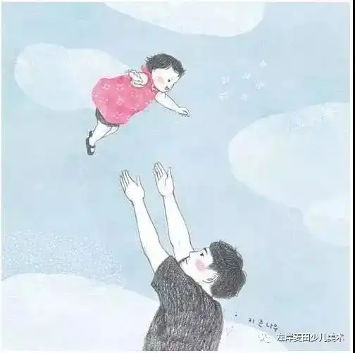 超暖心的父女插画,爸爸永远是女儿最有力的保护伞
