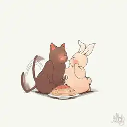 情侣兔子吃面条的qq头像叫什么
