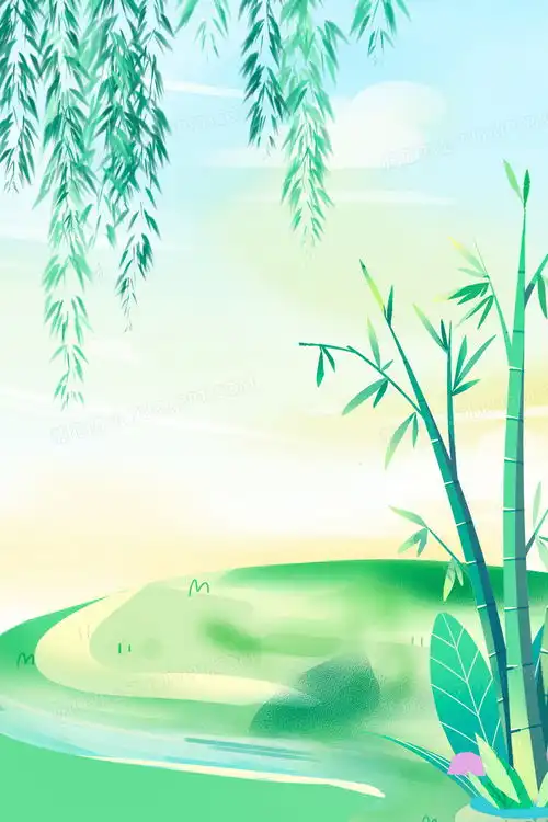 手绘小清新春天绿植背景背景图片素材免费下载春天背景11811772像素
