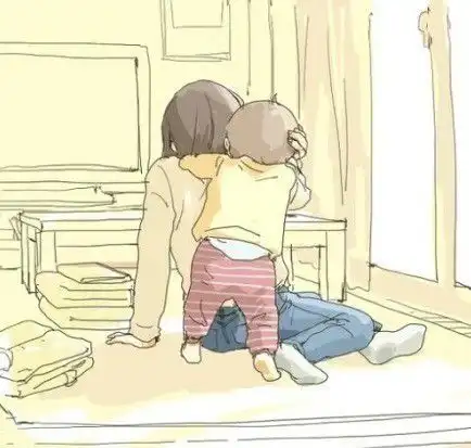 妈妈和宝宝可爱的卡通图片,温馨母女子唯美卡通图片
