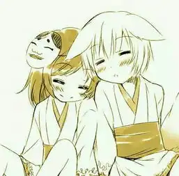 求二次元女生坐在男生旁边的图

