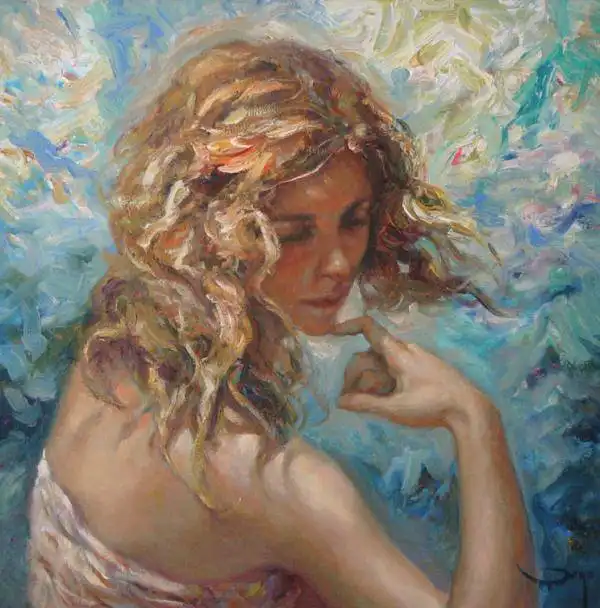 千人一面的现代型美女西班牙画家joseroyo写实人物油画
