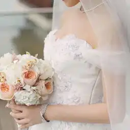 定制陈妍希明星同款婚纱礼服新娘韩式一字肩抹胸孕妇蕾丝大拖尾
