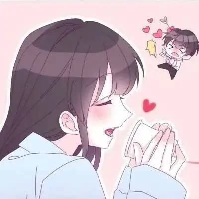 动漫情侣头像日子和我都很开心
