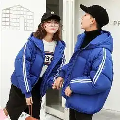 港风情侣男士连帽棉衣男棉服面包服加厚外套男qt50168820p80
