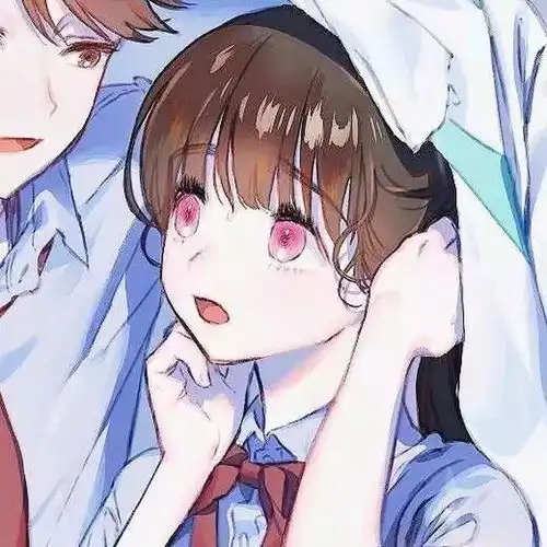 蓝色动漫情侣头像
