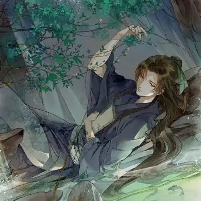 唐崎夜雨手绘插画古风男头

