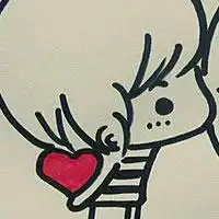 卡通亲吻情侣头像
