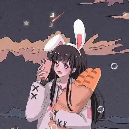 动漫情侣头像温柔和浪漫都藏在晚安里
