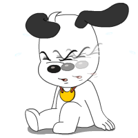 月亮狗qq表情卡通动物qq表情
