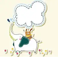卡通动物插画坐在大象上的小兔子下载2024199
